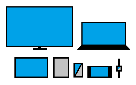Dibujos que muestra los diferentes dispositivos en los que se puede leer un ebook