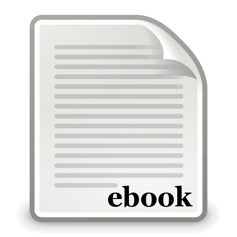 Dibujo de papel escrito en el que destaca en la parte inferior izquierda la palabra "ebook"; este conjunto podría simbolizar los distintos formatos de ebook